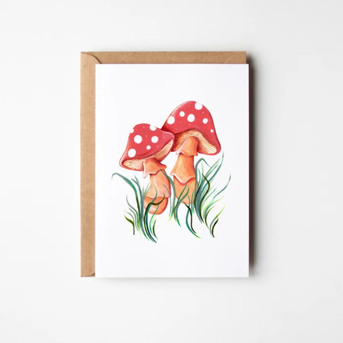 mushroom greetings card