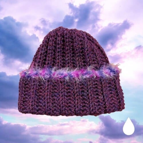 Purple Woolen Crocheted Hat