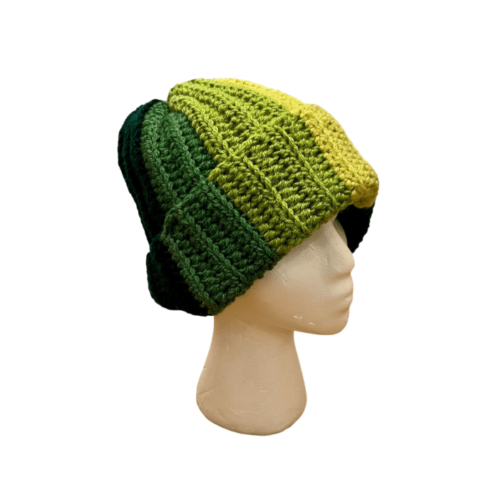 Striped Woolen Crocheted Hat - Image 4